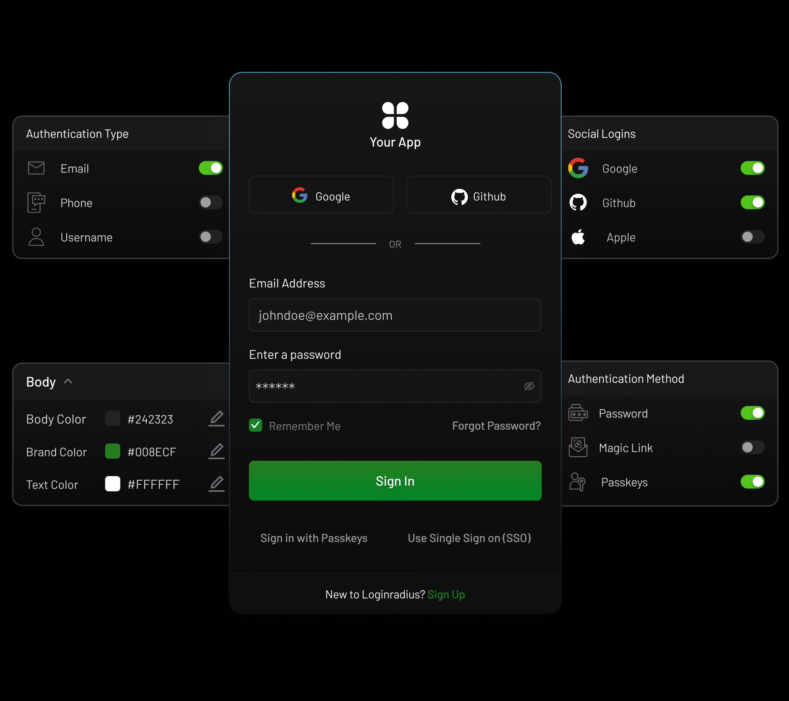 user selection and navigation