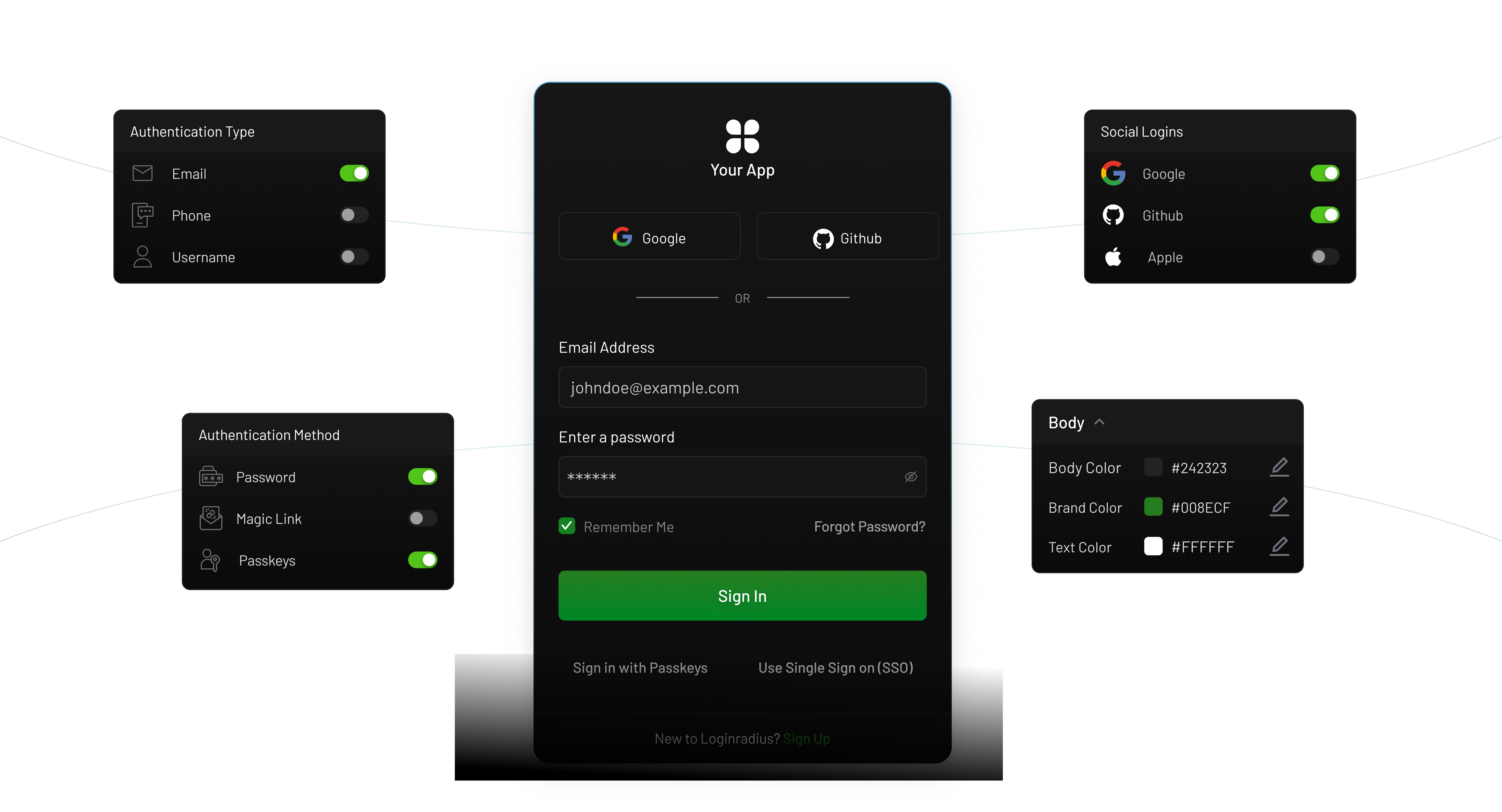 user selection and navigation