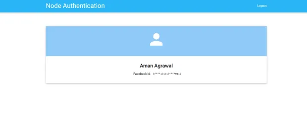 Facebook login profile page