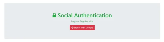 Social Authentication Page