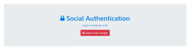 Social Authentication Page