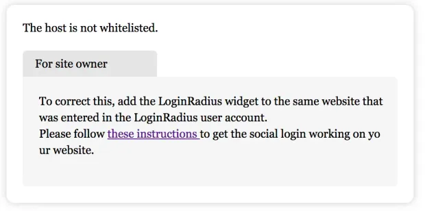 Whitelist domain error