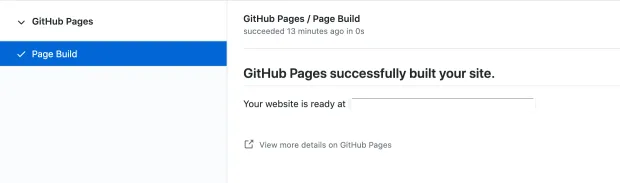 Github pages build action