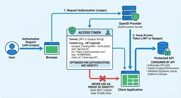 A flow diagram of how Access Token works.