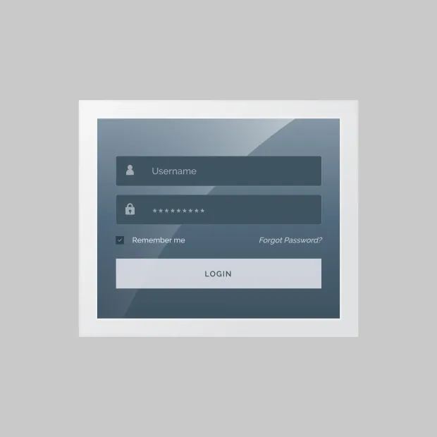 Illustration showing a username and password login box