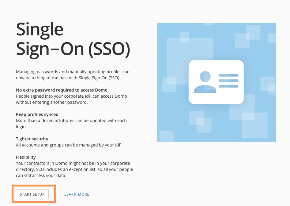 startup Single Sign On Wizard