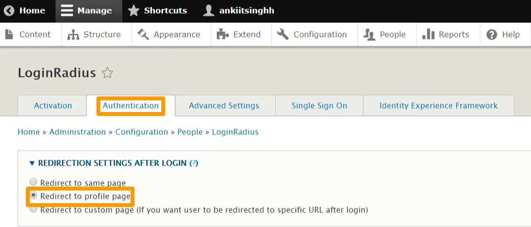 enter image title here RedirectProfile